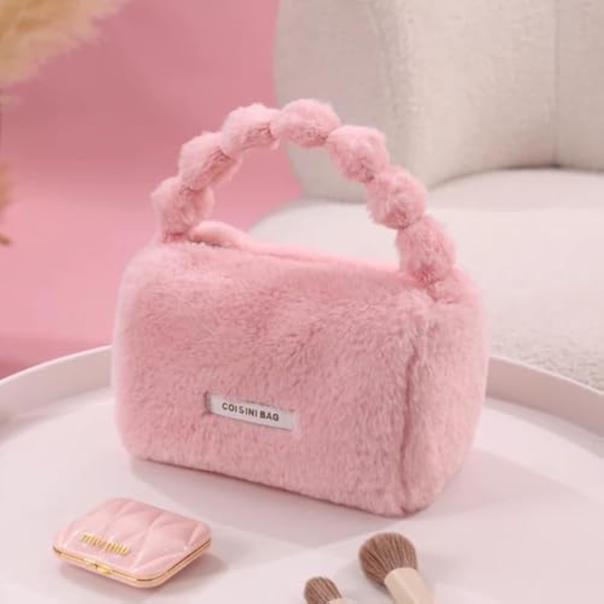 New Imitation Rabbit Velvet Carry-on Bag, Cute Plush Handbag